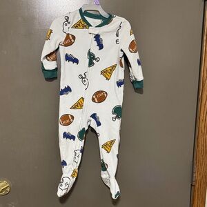 Carter's Sports Theme Footed One Piece - White, Brown, Green